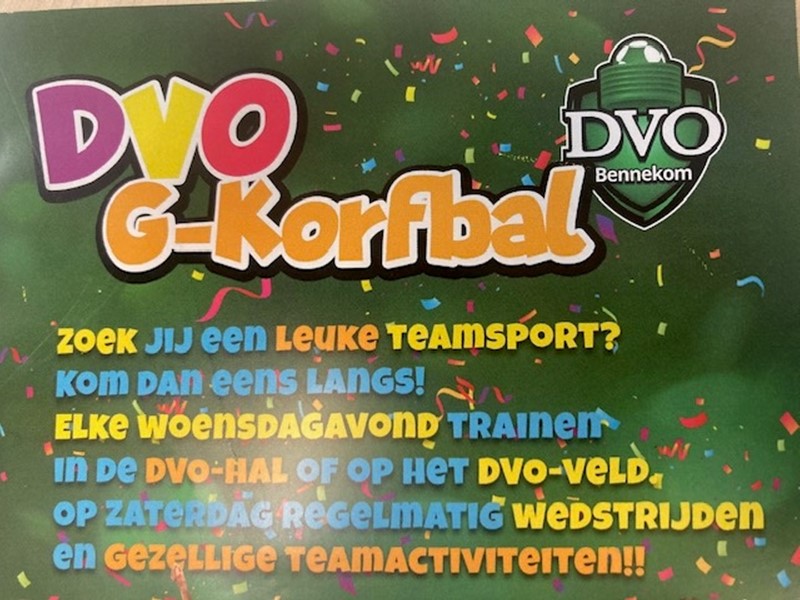 Korfbalclinic van DVO Bennekom tijdens de gymles